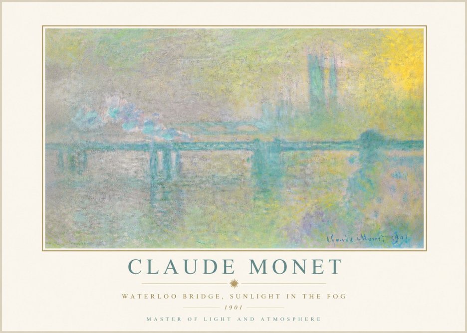 Monet Waterloo Bridge, Sunlight in the Fog II No5 - Poszter