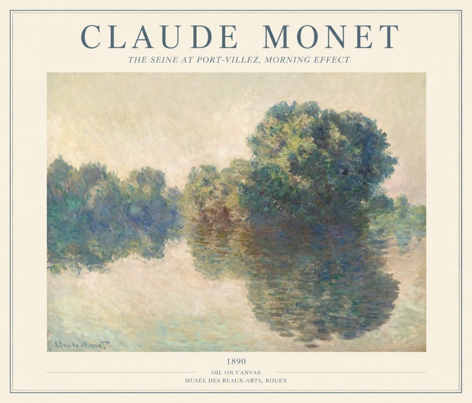 Monet The Seine at Port-villez, Morning Effect No1 - Poszter