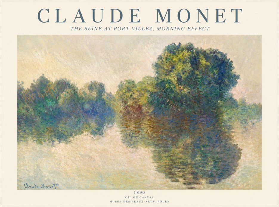 Monet The Seine at Port-villez, Morning Effect No4 - Poszter