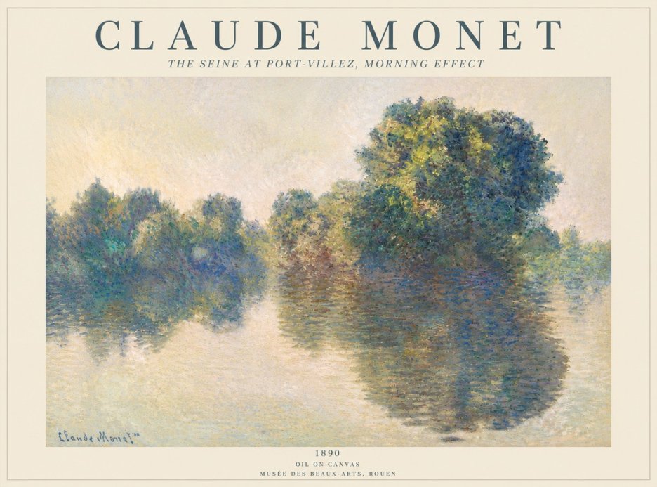 Monet The Seine at Port-villez, Morning Effect No5 - Poszter