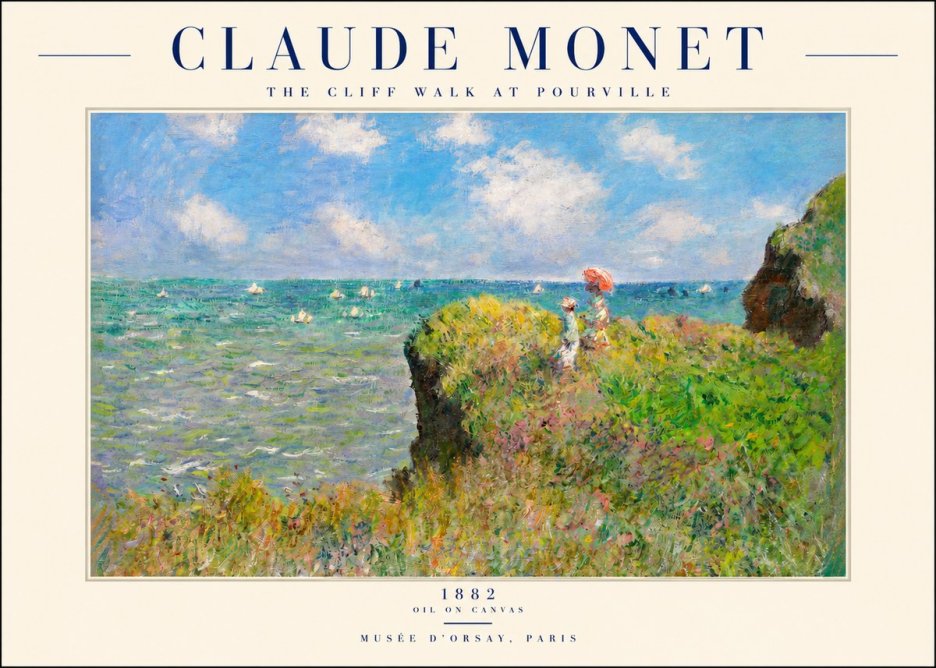 Monet The Cliff Walk at Pourville No2 - Poszter