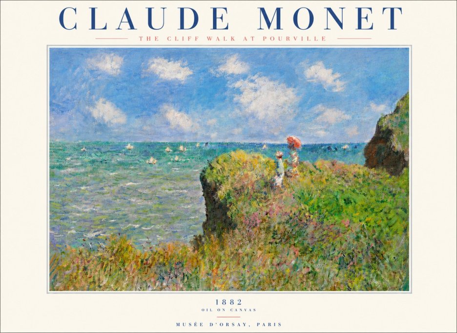 Monet The Cliff Walk at Pourville No5 - Poszter