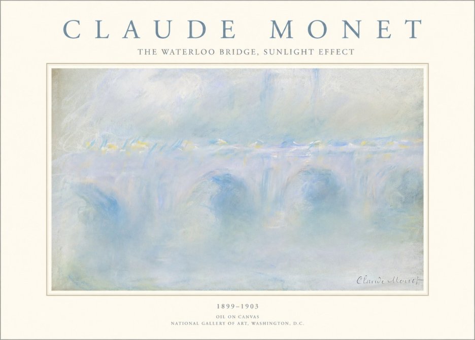 Monet The Waterloo Bridge, Sunlight Effect No1 - Poszter