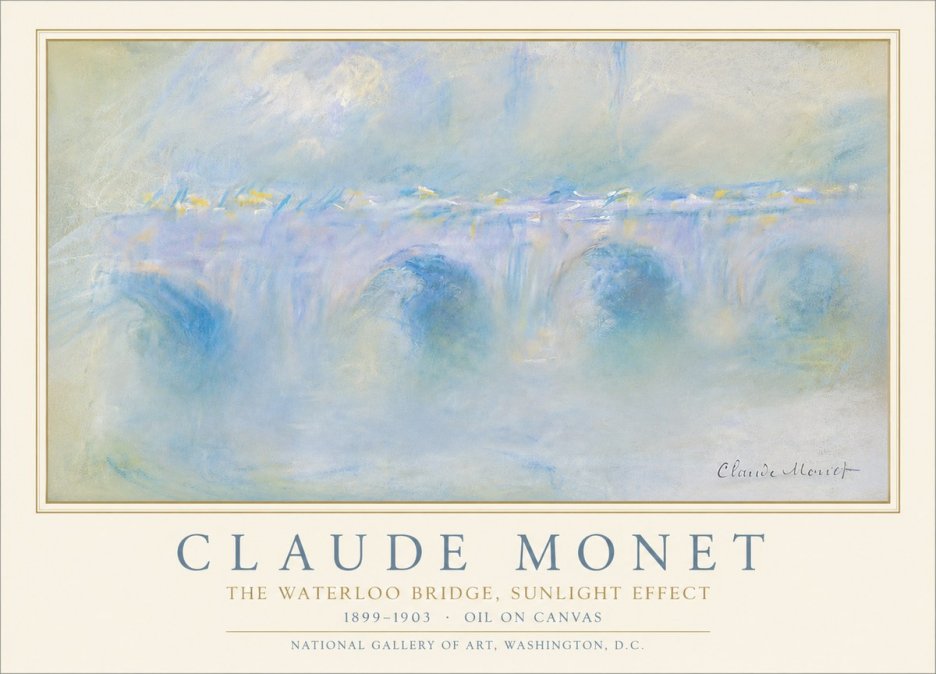 Monet The Waterloo Bridge, Sunlight Effect No3 - Poszter
