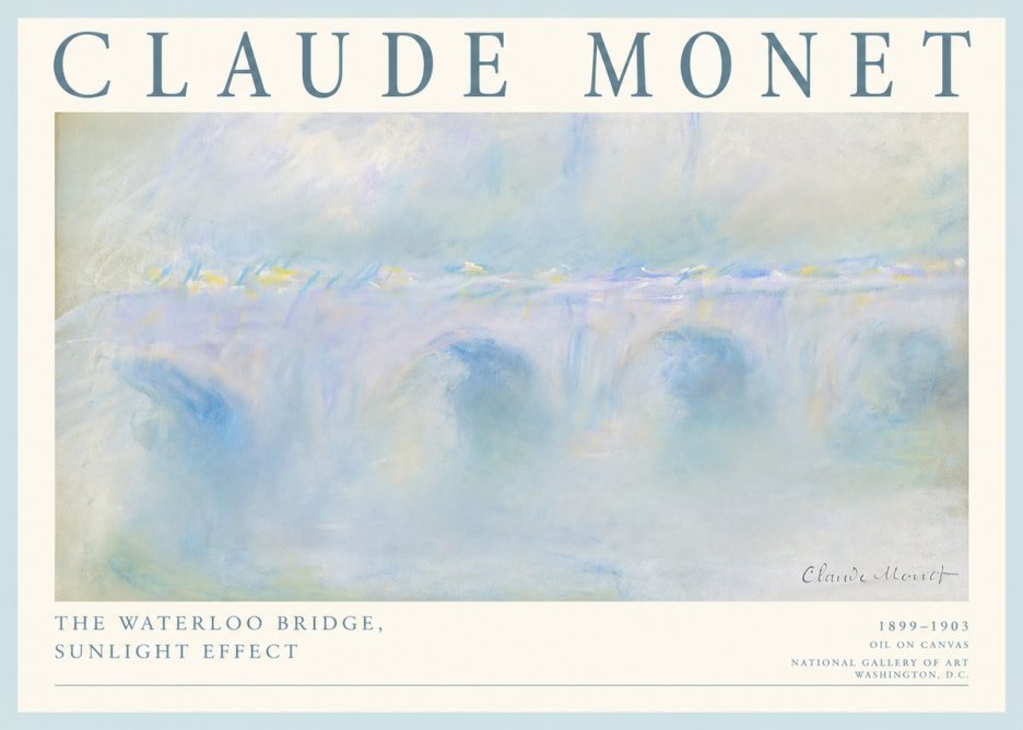 Monet The Waterloo Bridge, Sunlight Effect No4 - Poszter