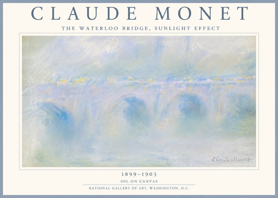 Monet The Waterloo Bridge, Sunlight Effect No5 - Poszter