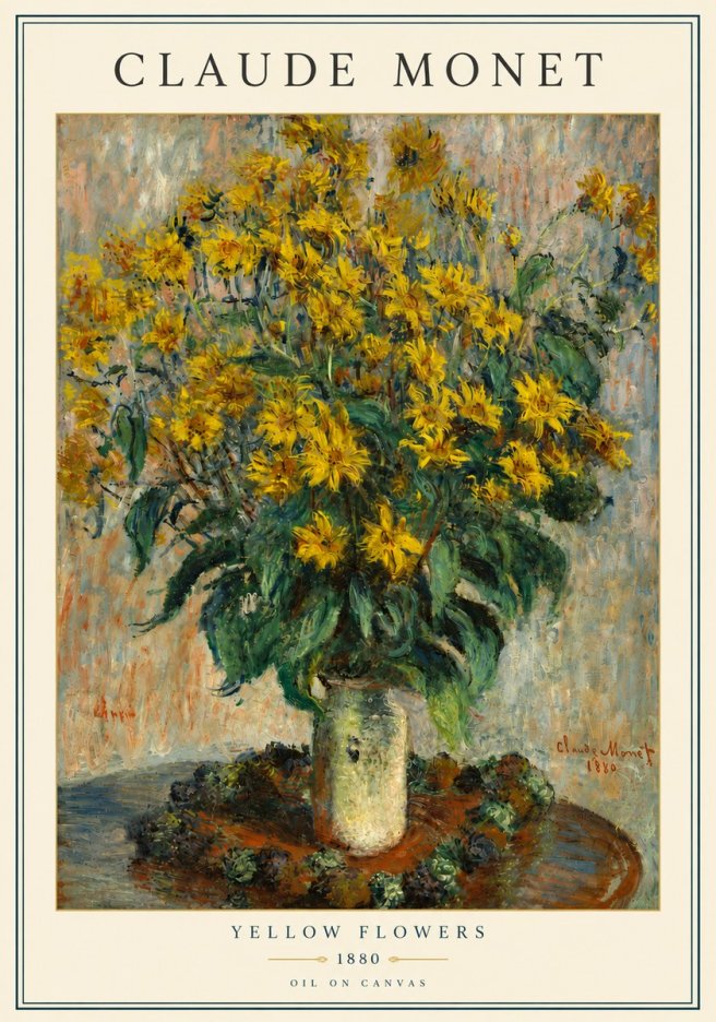 Monet Yellow Flowers No4 - Poszter