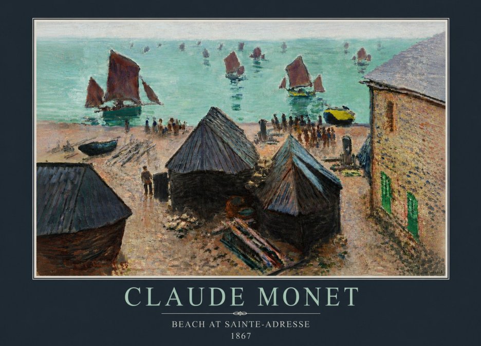 Monet Beach at Sainte-adresse No5 - Poszter