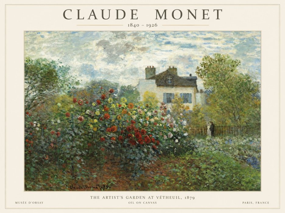 Monet The Artist's Garden at Vétheuil, 1879 No1 - Poszter