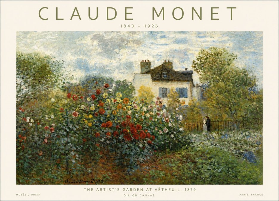 Monet The Artist's Garden at Vétheuil, 1879 No4 - Poszter
