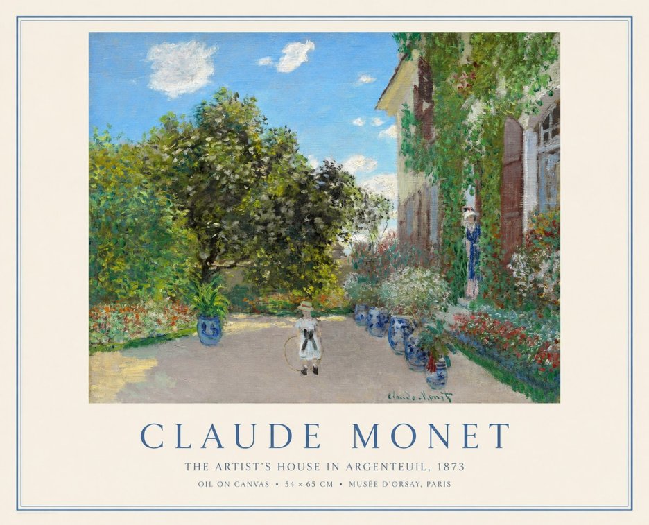 Monet The Artist's House in Argenteuil, 1873 No1 - Poszter