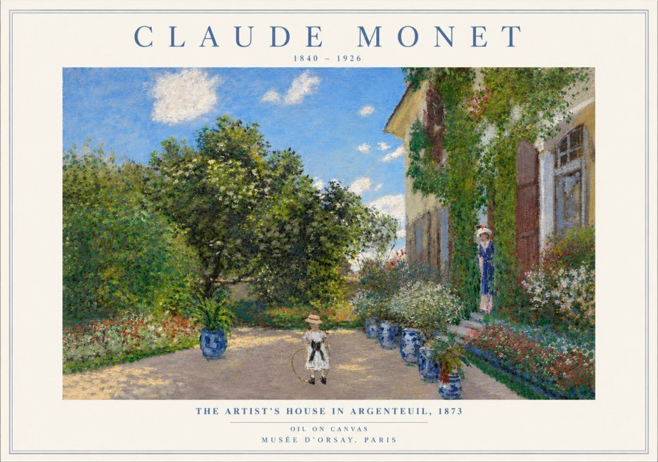 Monet The Artist's House in Argenteuil, 1873 No5 - Poszter