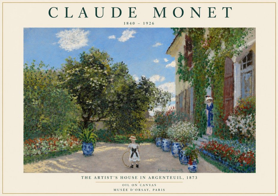 Monet The Artist's House in Argenteuil, 1873 No6 - Poszter