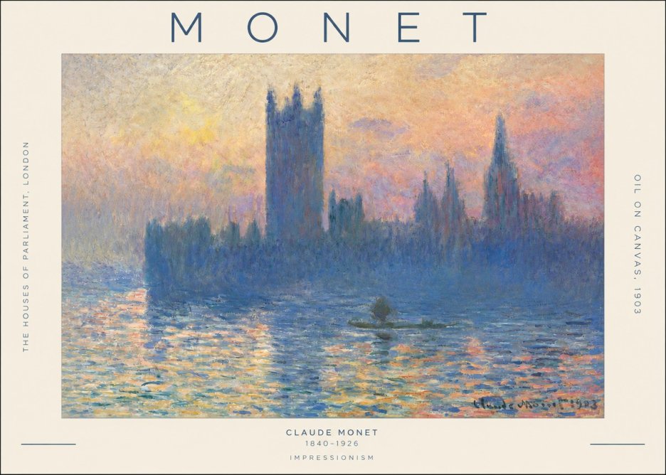 Monet The Houses of Parliament, London II No2 - Poszter