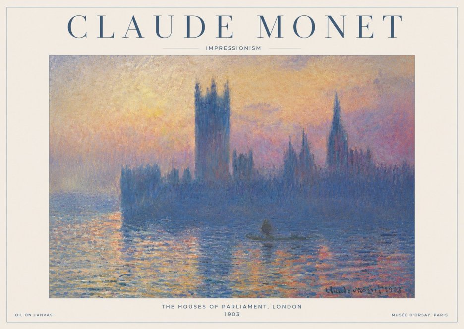 Monet The Houses of Parliament, London II No4 - Poszter