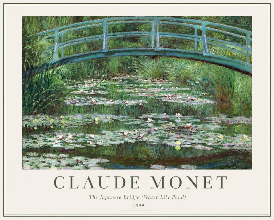 Monet The Japanese Bridge (Water Lily Pond) No1 - Poszter