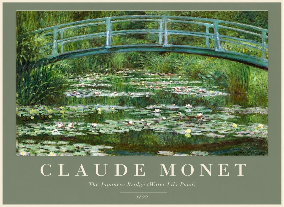Monet The Japanese Bridge (Water Lily Pond) No2 - Poszter
