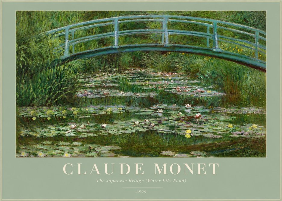 Monet The Japanese Bridge (Water Lily Pond) No4 - Poszter