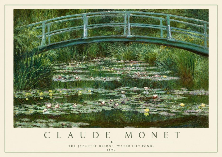 Monet The Japanese Bridge (Water Lily Pond) No5 - Poszter