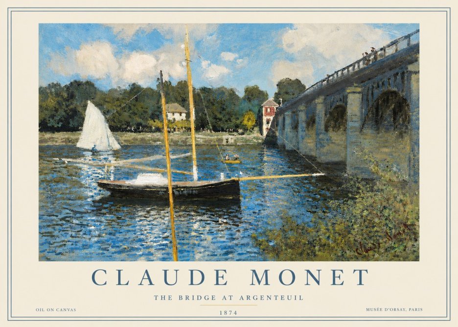 Monet The Bridge at Argenteuil I No3 - Poszter