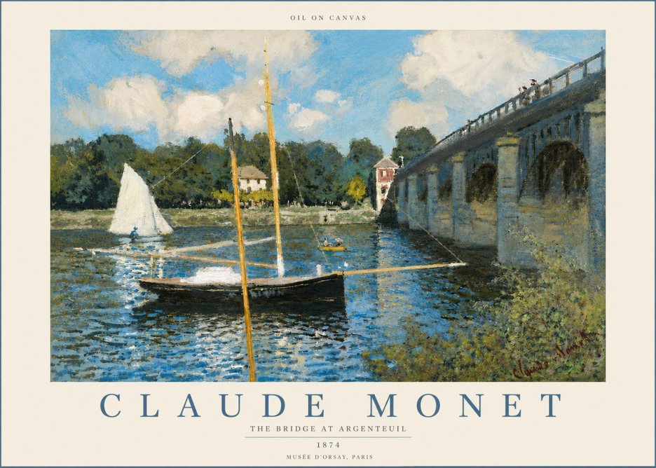 Monet The Bridge at Argenteuil I No4 - Poszter