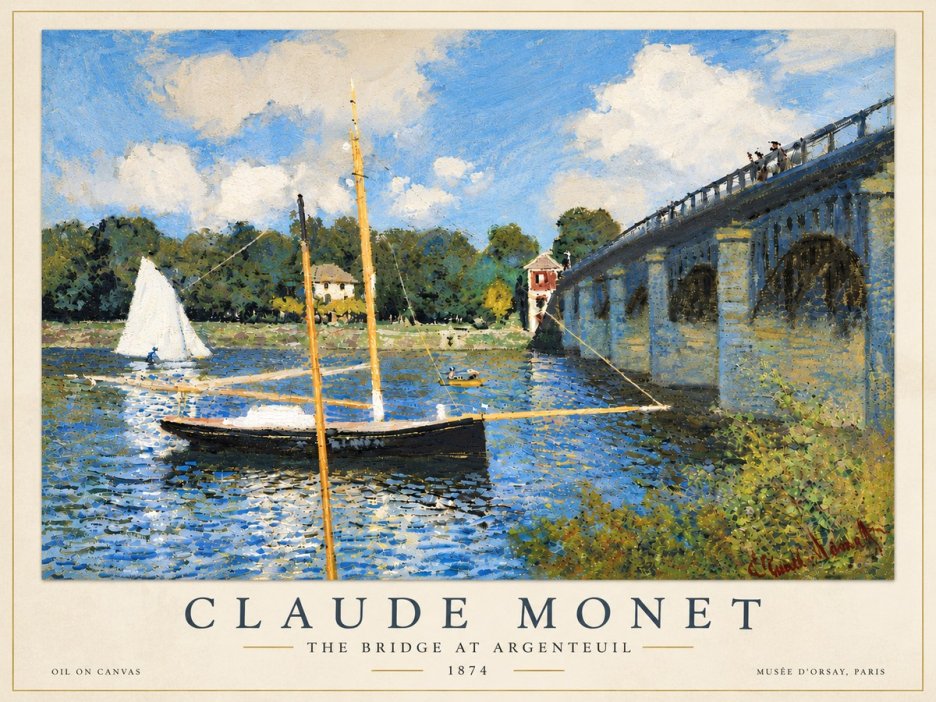 Monet The Bridge at Argenteuil I No6 - Poszter
