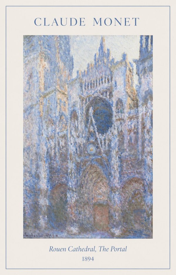 Monet Rouen Cathedral, the Portal No1 - Poszter