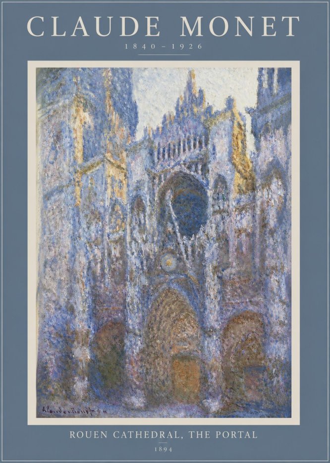 Monet Rouen Cathedral, the Portal No3 - Poszter