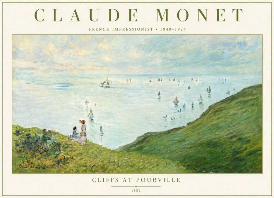 Monet Cliffs at Pourville I No5 - Poszter