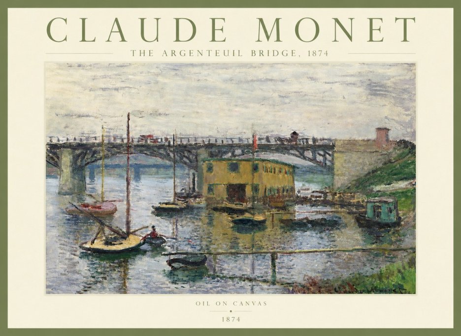 Monet The Argenteuil Bridge No3 - Poszter