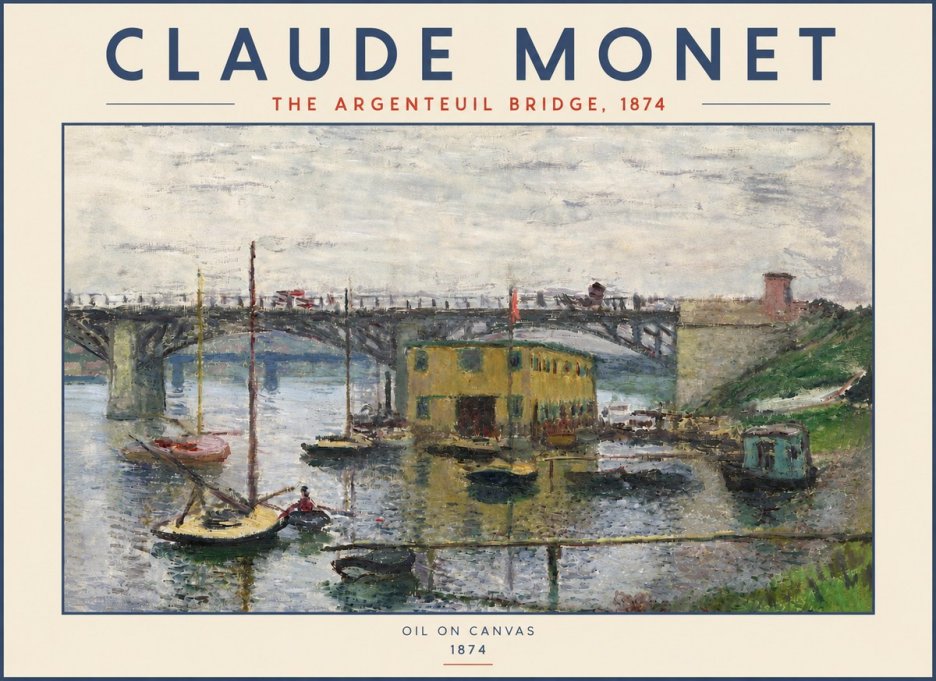 Monet The Argenteuil Bridge No4 - Poszter