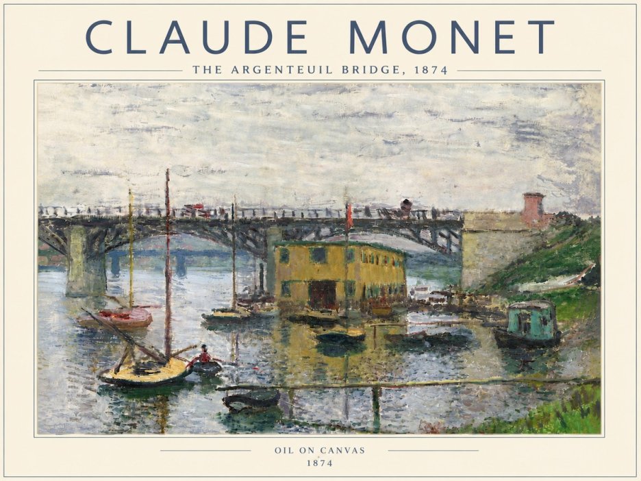 Monet The Argenteuil Bridge No6 - Poszter