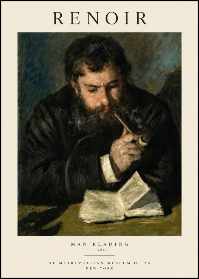 Renoir Man Reading No1 - Poszter