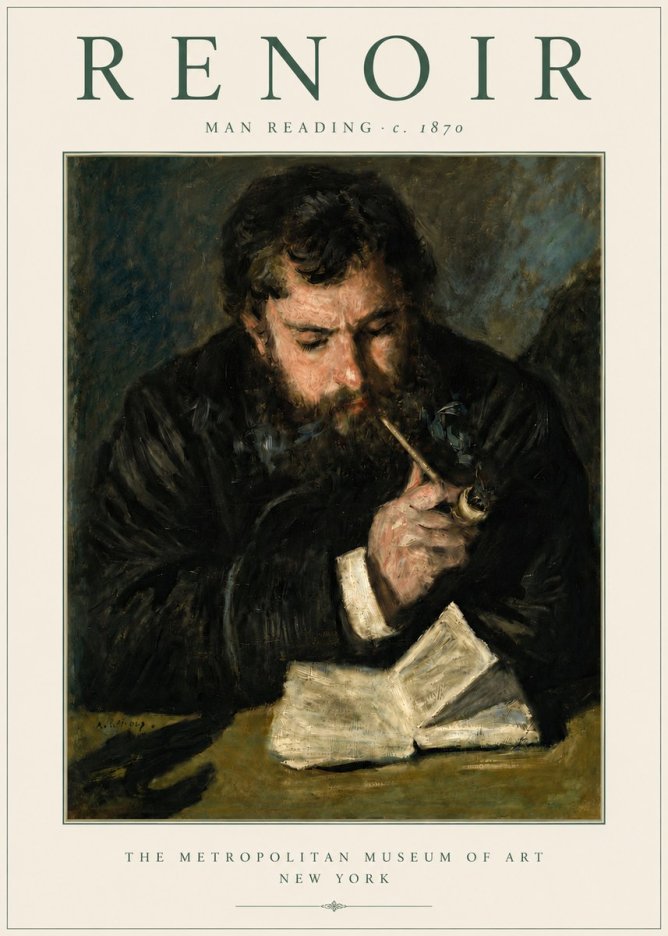 Renoir Man Reading No4 - Poszter