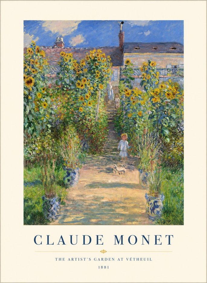 Monet The Artist's Garden at Vétheuil I No1 - Poszter