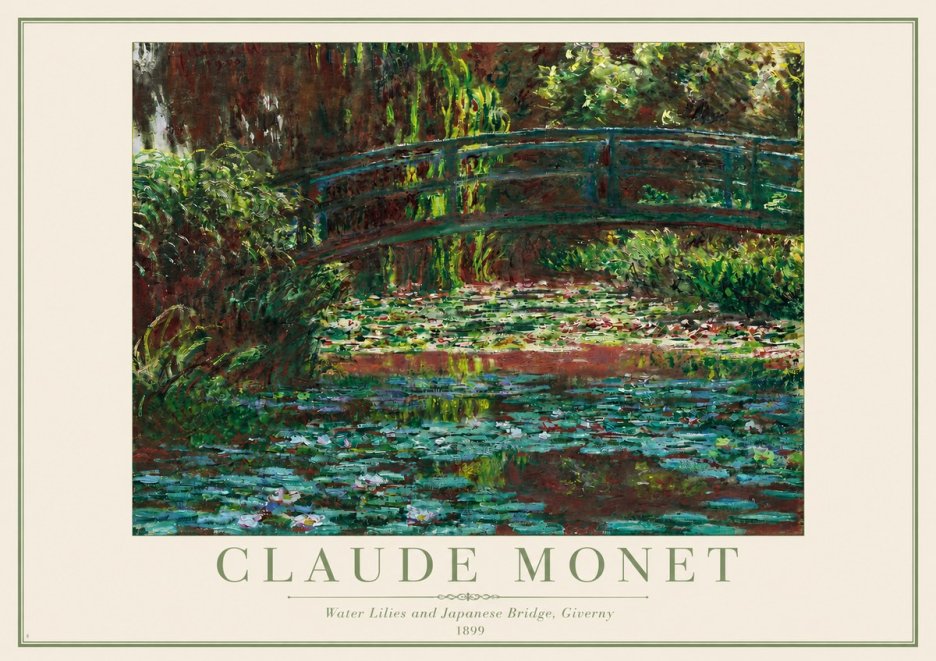 Monet Water Lilies and Japanese Bridge, Giverny No3 - Poszter