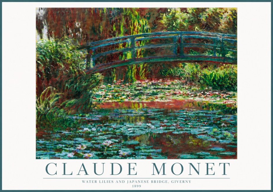 Monet Water Lilies and Japanese Bridge, Giverny No5 - Poszter