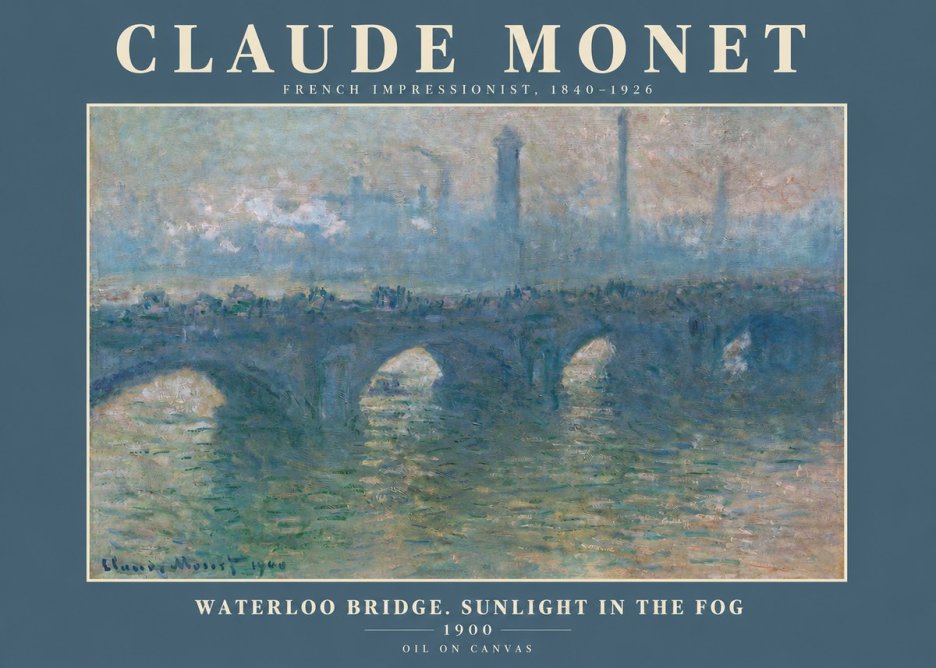 Monet Waterloo Bridge. Sunlight in the Fog No2 - Poszter