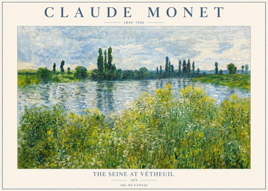 Monet The Seine at Vétheuil No3 - Poszter