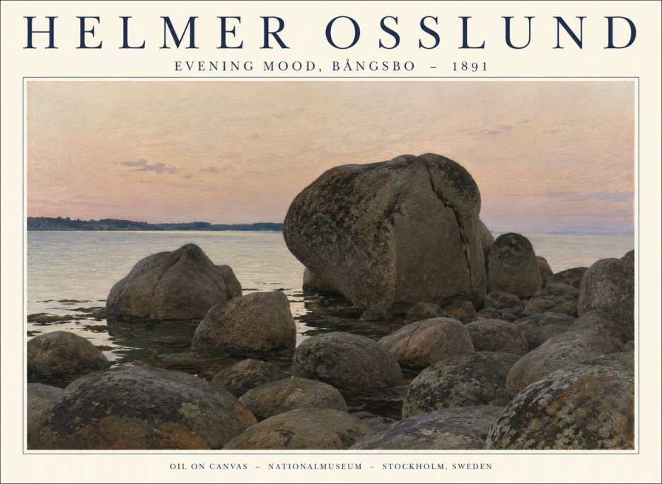 Helmer Osslund Evening Mood, Bångsbo - 1891 No1 - Poszter