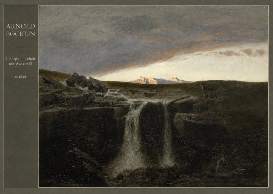 Arnold Böcklin Gebirgslandschaft Mit Wasserfall No4 - Poszter
