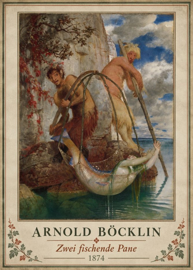 Arnold Böcklin Zwei Fischende Pane No3 - Poszter