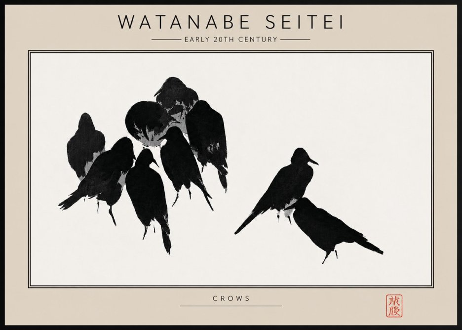 Watanabe Seitei Crows No4 - Poszter
