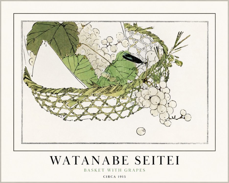Watanabe Seitei Basket with Grapes No1 - Poszter