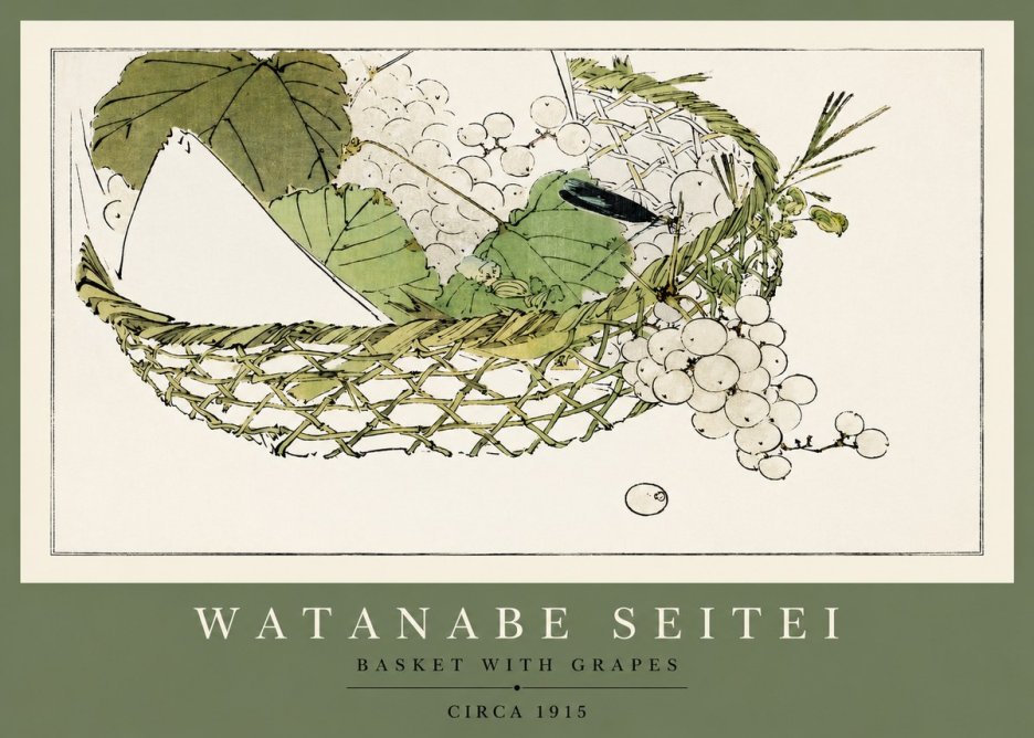 Watanabe Seitei Basket with Grapes No2 - Poszter