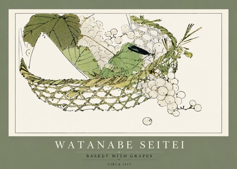 Watanabe Seitei Basket with Grapes No4 - Poszter