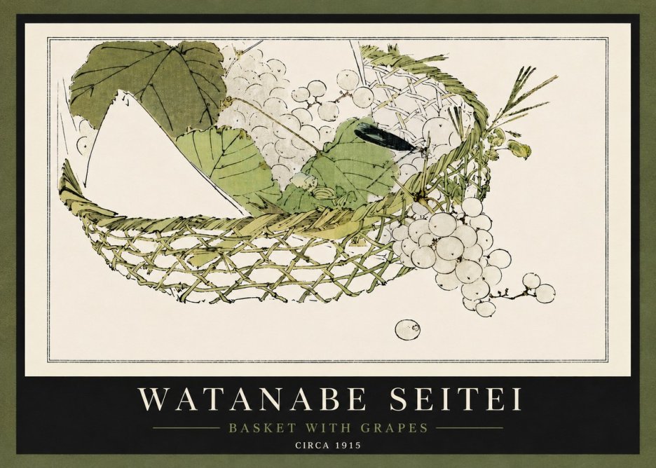 Watanabe Seitei Basket with Grapes No5 - Poszter