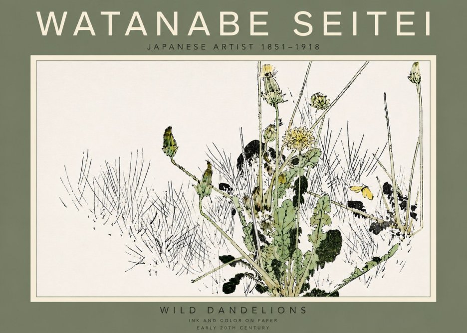 Watanabe Seitei Wild Dandelions No5 - Poszter