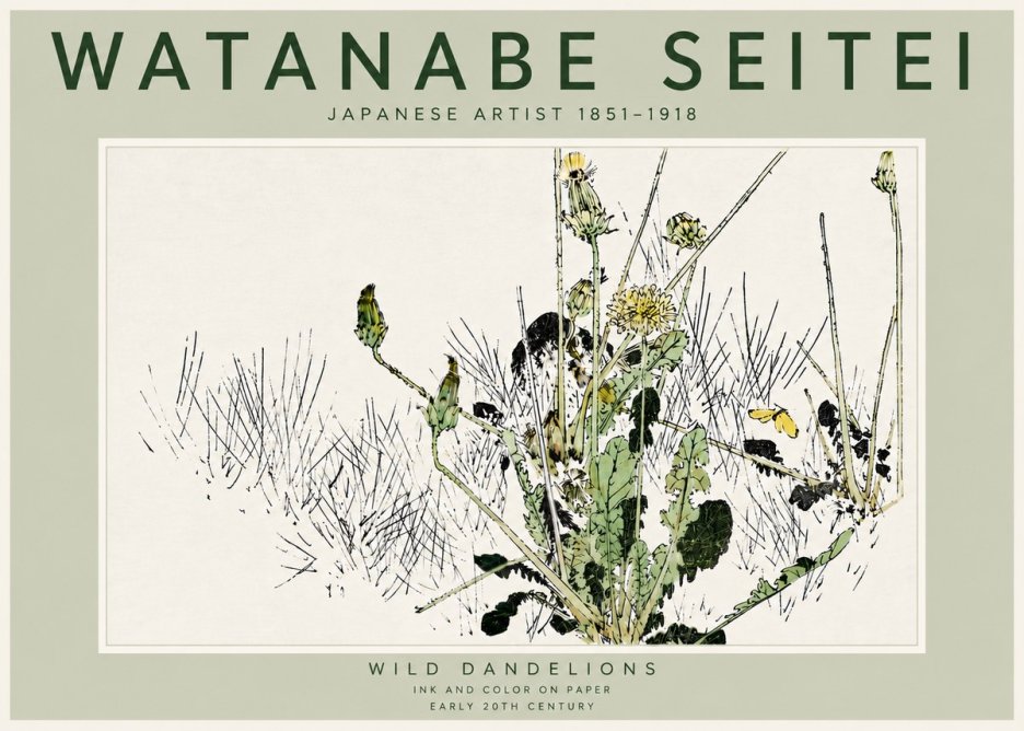 Watanabe Seitei Wild Dandelions No6 - Poszter