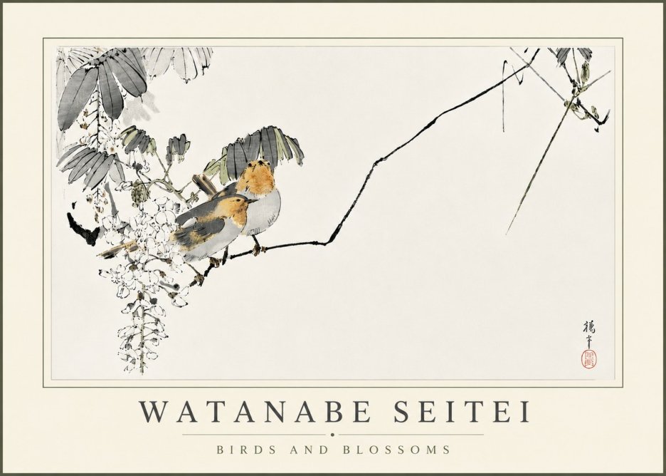 Watanabe Seitei Birds and Blossoms No5 - Poszter